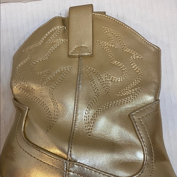 GOLD BLAZING Soda Cowboy Western Stitched Ankle Boots Pointy Toe Booties Size 8 - Picture 6 of 17